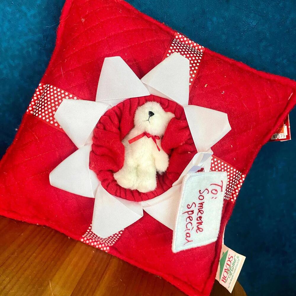 Vintage Boyds Bear Red Sentiment Pillow "To Someone Special" Bear Unique Gift